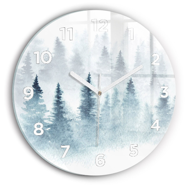 Reloj redondo pared Bosque invernal