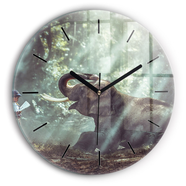 Reloj redondo pared Niño leyendo un libro