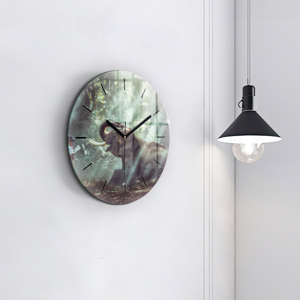 Reloj redondo pared Niño leyendo un libro