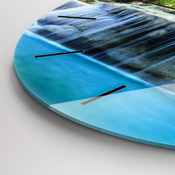 Reloj redondo pared Cascada en el bosque