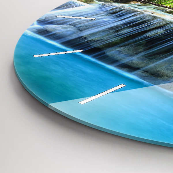 Reloj redondo pared Cascada en el bosque