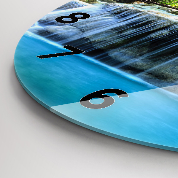 Reloj redondo pared Cascada en el bosque