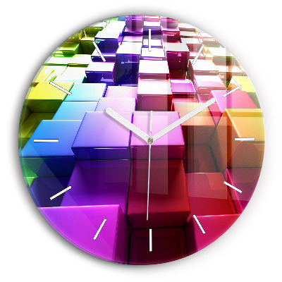 Reloj de pared redondo Cubos de colores