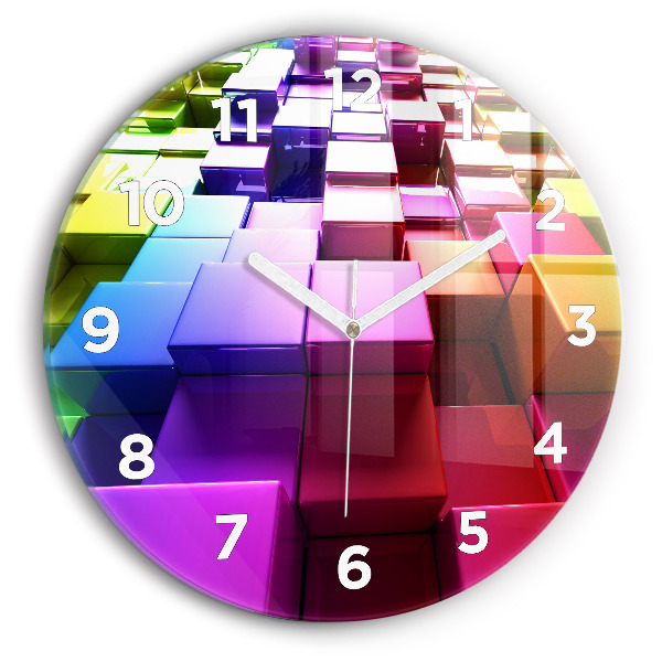 Reloj de pared redondo Cubos de colores