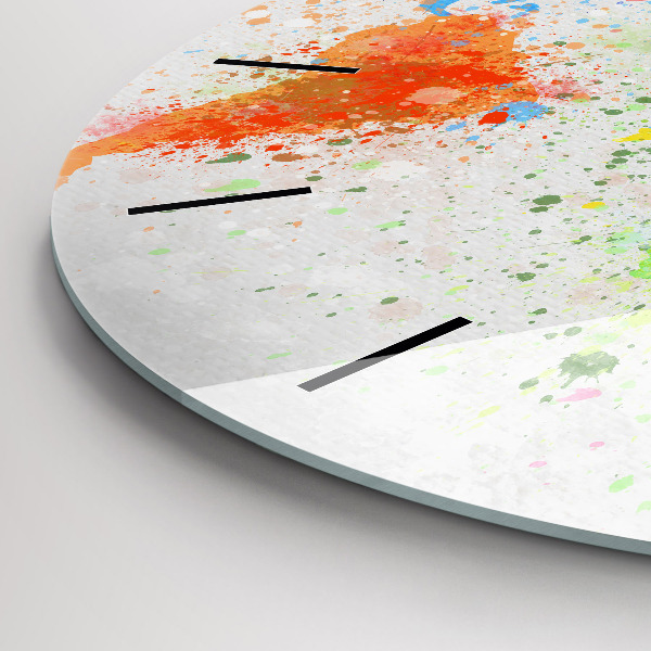 Reloj de cristal redondo Mapamundi sobre papel