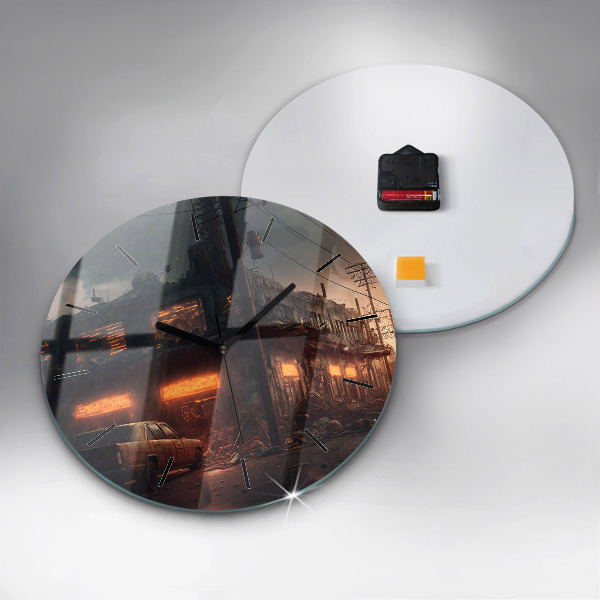 Reloj redondo pared Edificio apocalíptico