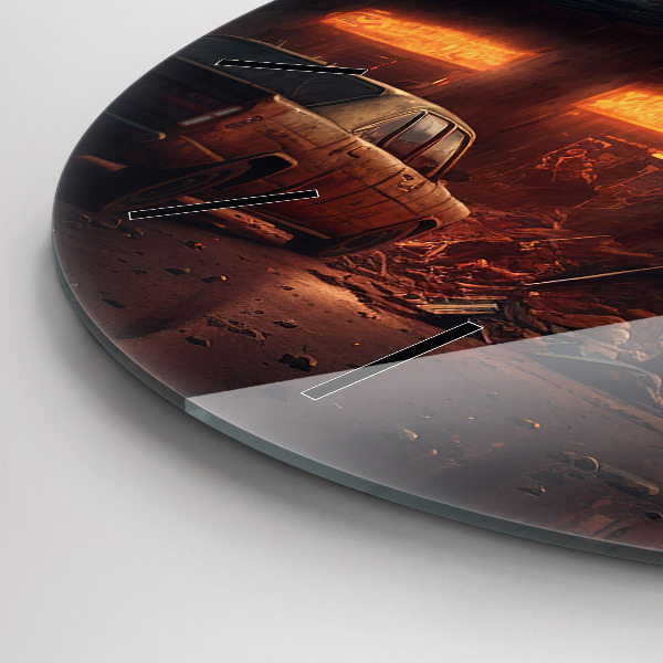 Reloj redondo pared Edificio apocalíptico