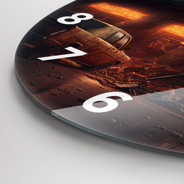 Reloj redondo pared Edificio apocalíptico