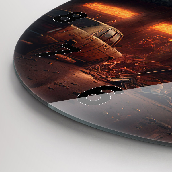 Reloj redondo pared Edificio apocalíptico