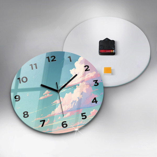 Reloj redondo pared Cielo color pastel