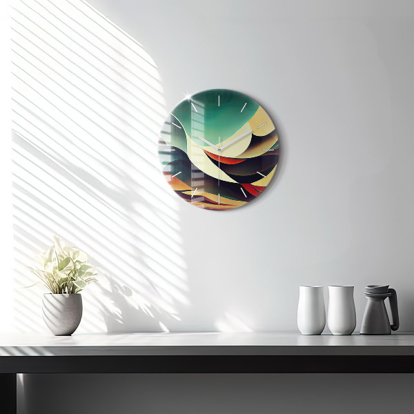 Reloj redondo pared Fondo de líneas abstractas