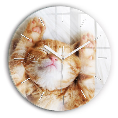 Reloj redondo pared Gatito durmiendo