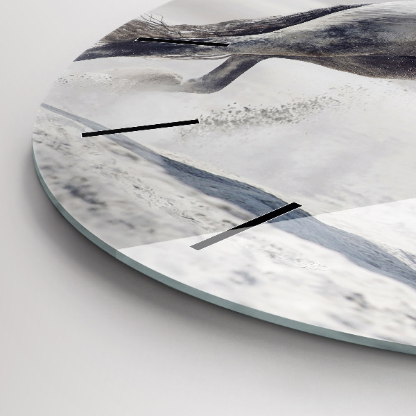 Reloj de pared redondo Caballo blanco al galope