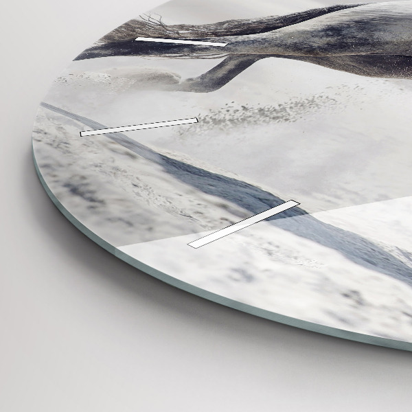 Reloj de pared redondo Caballo blanco al galope