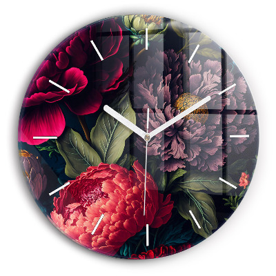 Reloj redondo pared Ramo de flores vintage