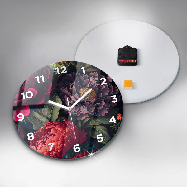 Reloj redondo pared Ramo de flores vintage