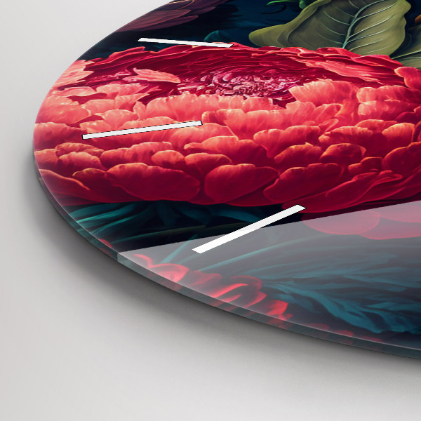 Reloj redondo pared Ramo de flores vintage