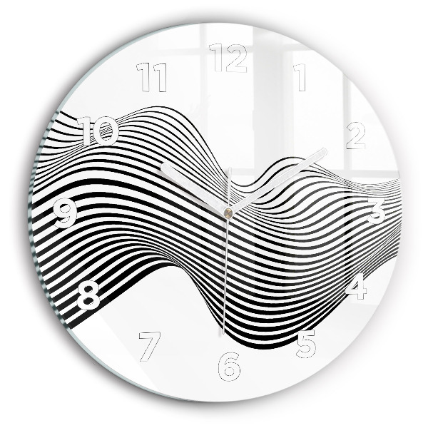 Reloj de pared redondo Arte en blanco y negro