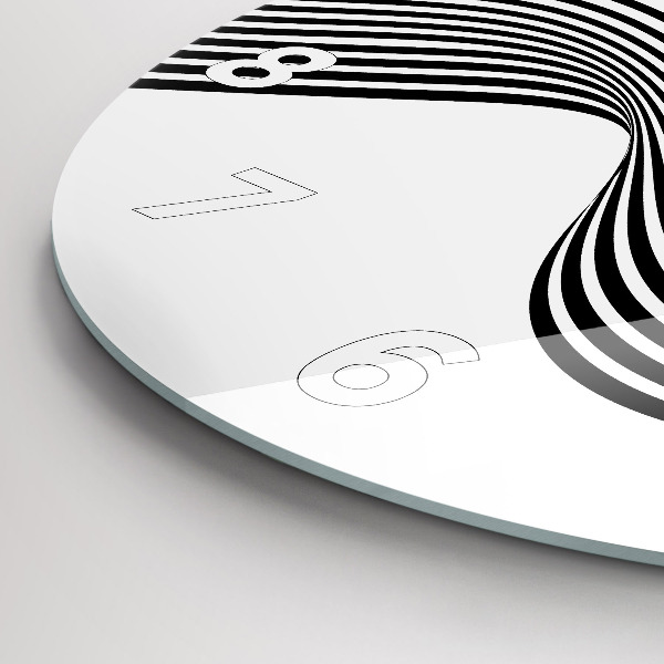 Reloj de pared redondo Arte en blanco y negro