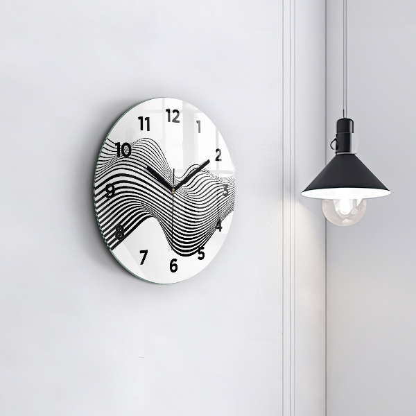 Reloj de pared redondo Arte en blanco y negro