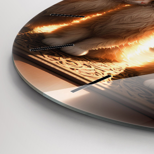 Reloj de cristal redondo Cuatro gatos al sol