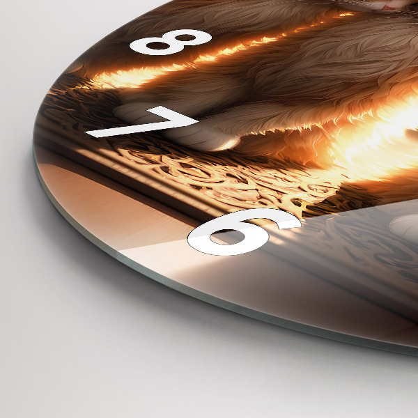 Reloj de cristal redondo Cuatro gatos al sol