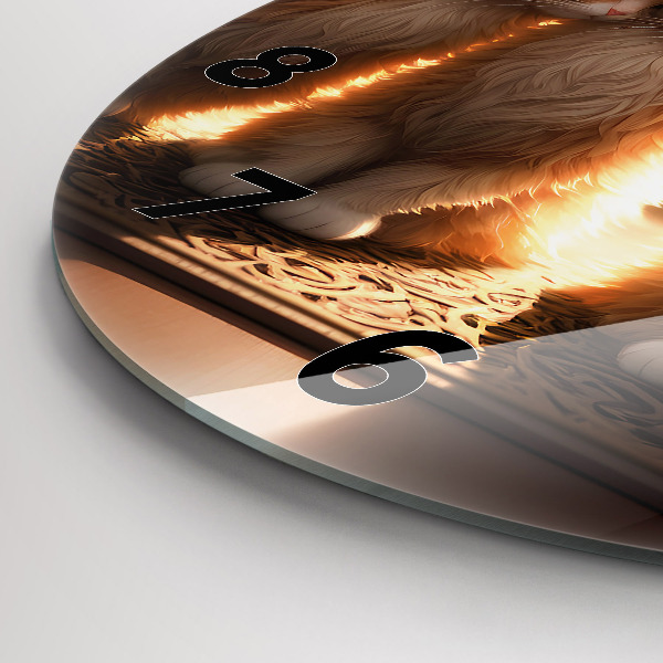 Reloj de cristal redondo Cuatro gatos al sol