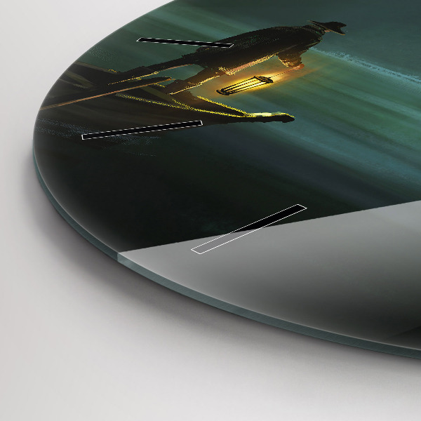 Reloj redondo pared Hombre y monstruo en pantano