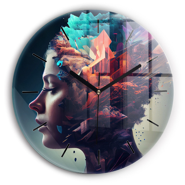 Reloj redondo pared Mujer abstracta emocional