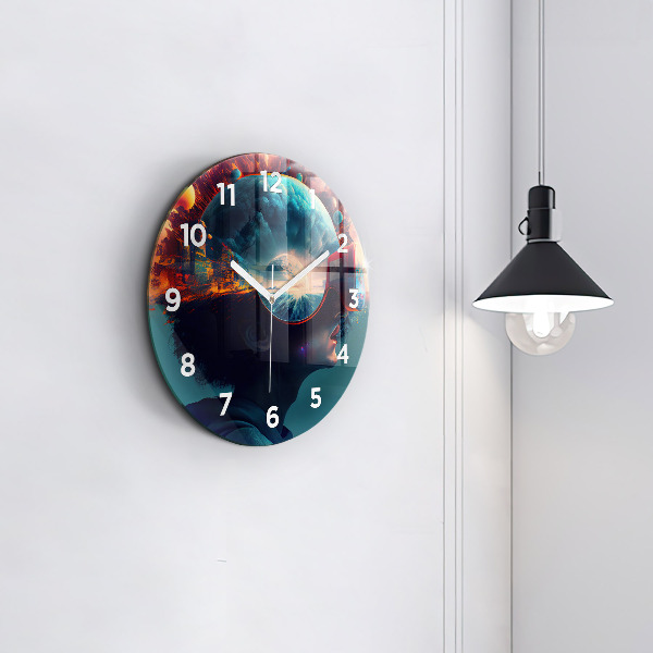 Reloj de pared redondo Mundo virtual futurista