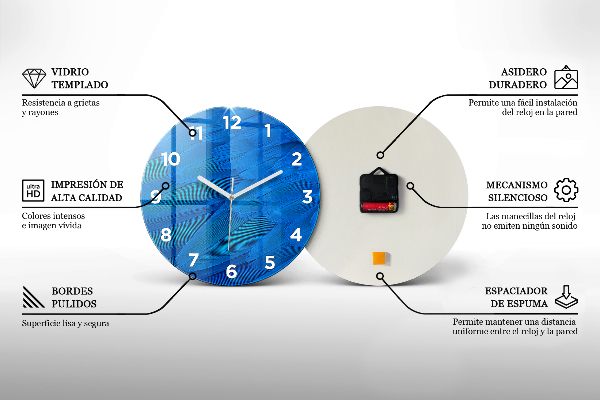 Reloj de pared redondo Mujer con flores