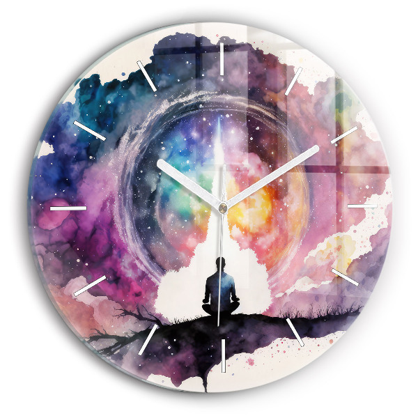 Reloj de pared redondo Meditación de estilo de vida