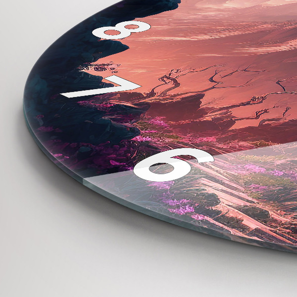 Reloj de cristal redondo Bosque mágico y cordillera