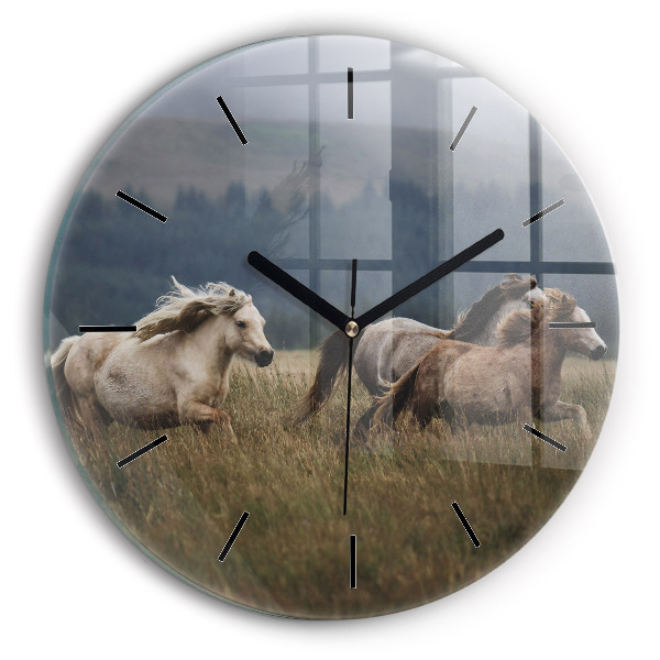 Reloj de pared redondo Caballos al galope