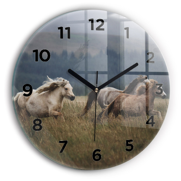 Reloj de pared redondo Caballos al galope