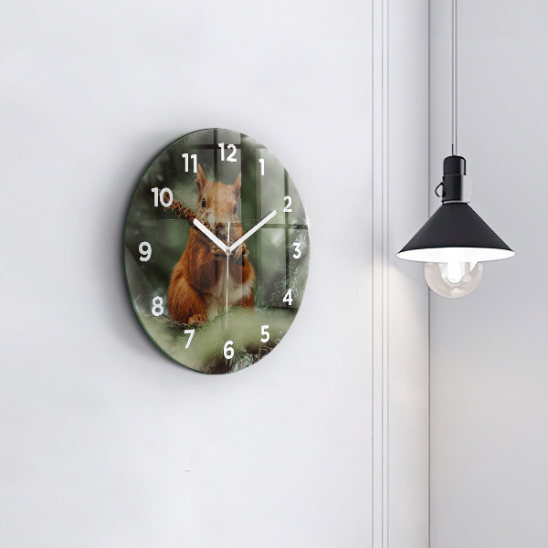 Reloj de pared redondo Ardilla y fauna salvaje