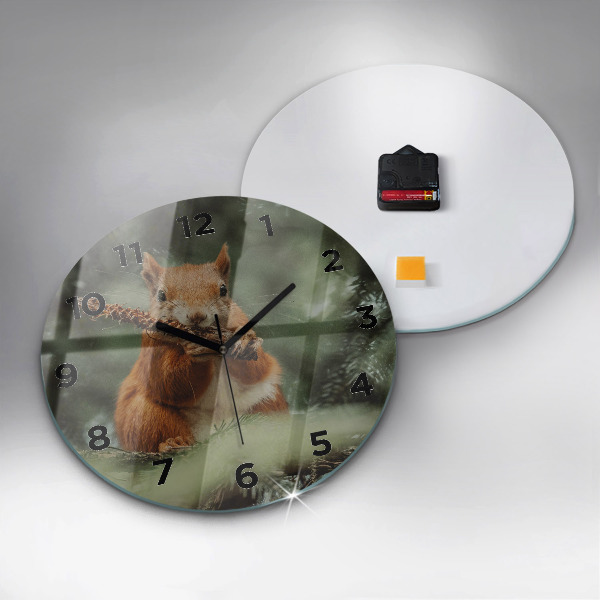 Reloj de pared redondo Ardilla y fauna salvaje