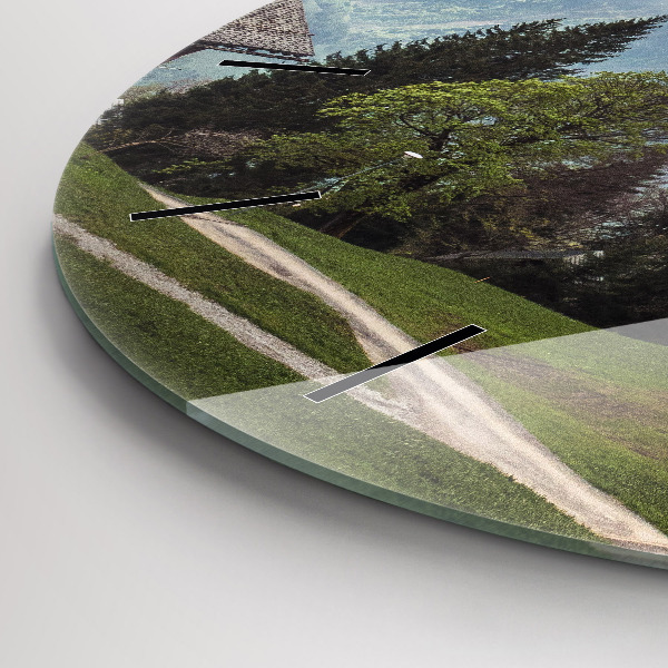 Reloj redondo pared Vista de montaña