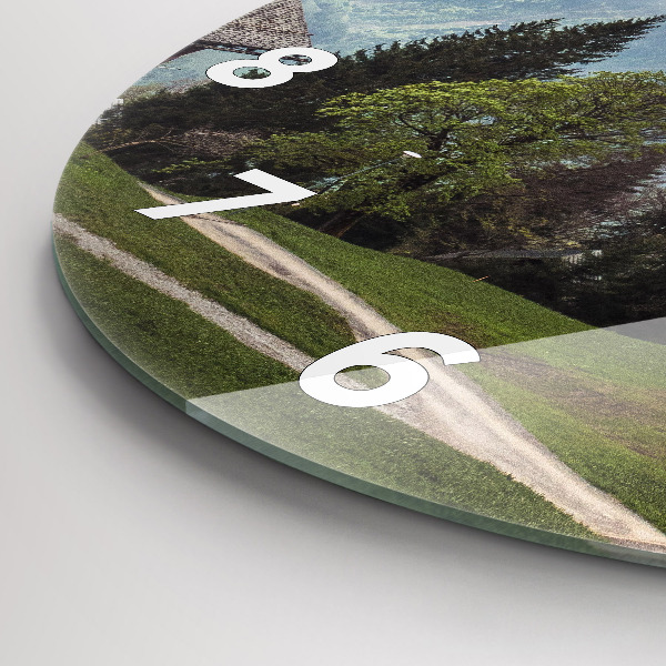 Reloj redondo pared Vista de montaña