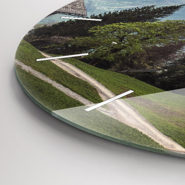 Reloj redondo pared Vista de montaña