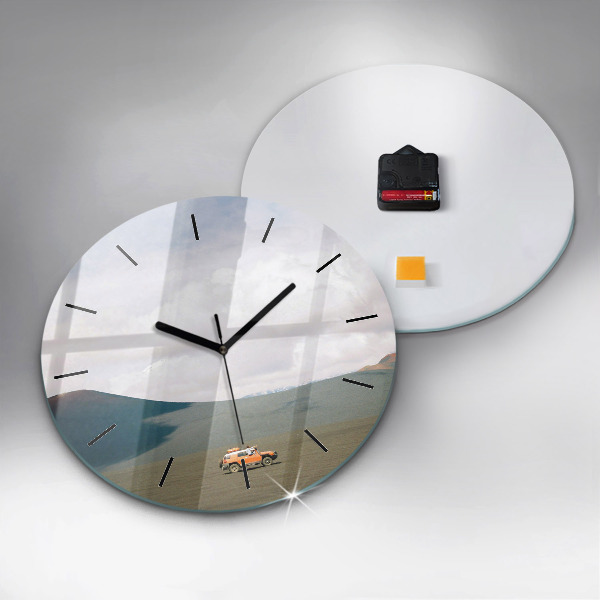 Reloj de cristal redondo Vehículo en el desierto de Kamchatka