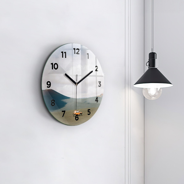 Reloj de cristal redondo Vehículo en el desierto de Kamchatka