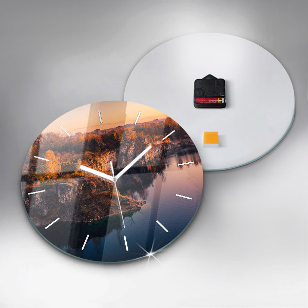 Reloj redondo pared Cracovia Lago Zakrzówek Otoño