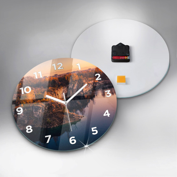 Reloj redondo pared Cracovia Lago Zakrzówek Otoño