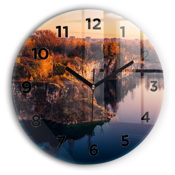 Reloj redondo pared Cracovia Lago Zakrzówek Otoño