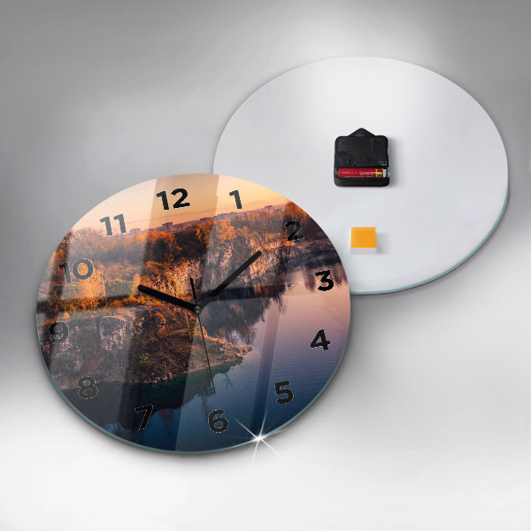 Reloj redondo pared Cracovia Lago Zakrzówek Otoño