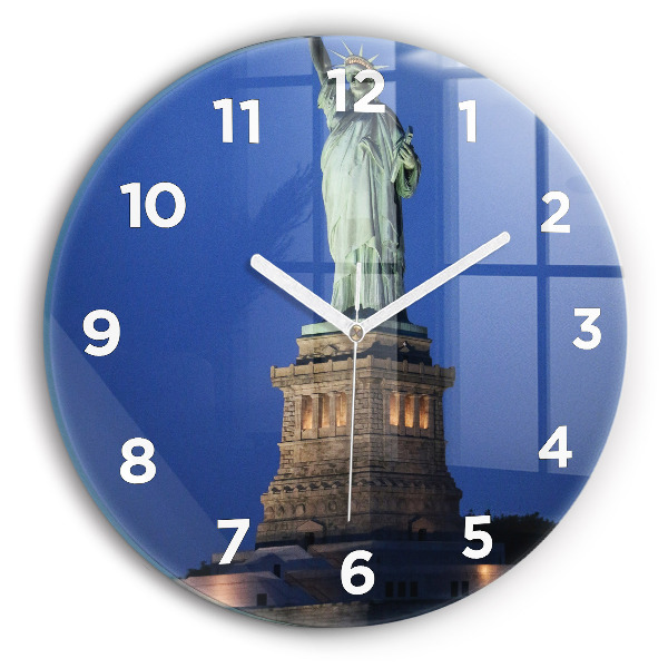 Reloj de cristal redondo Estatua de la Libertad en Nueva York