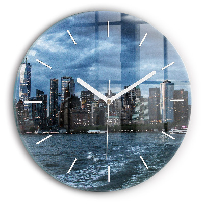 Reloj de cristal redondo Panorama de Nueva York