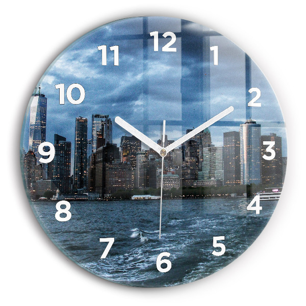 Reloj de cristal redondo Panorama de Nueva York