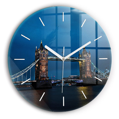 Reloj de pared redondo Tower Bridge Londres de noche
